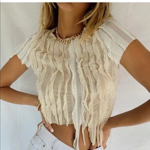 Princess Polly Vanilla Bean Crop Tee